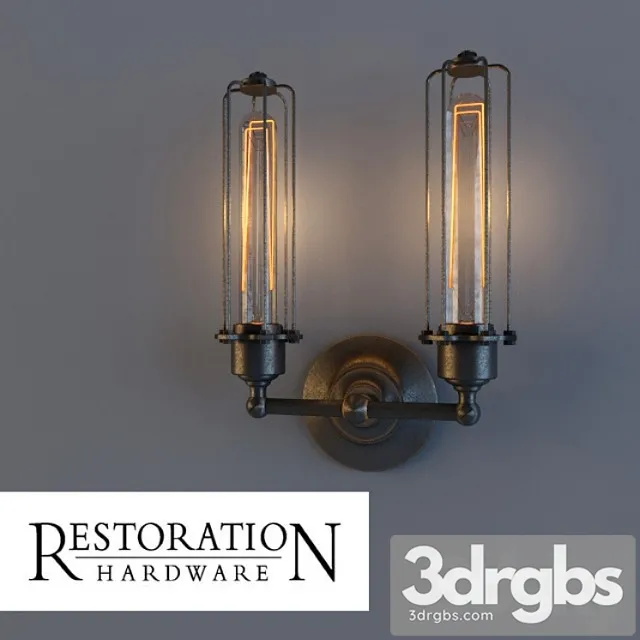 edison caged double sconce gunmetal 3D Model Download edison caged double sconce gunmetal 3D Model Download