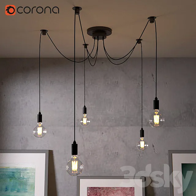 Edison Chandelier 3DModel Edison Chandelier 3DModel