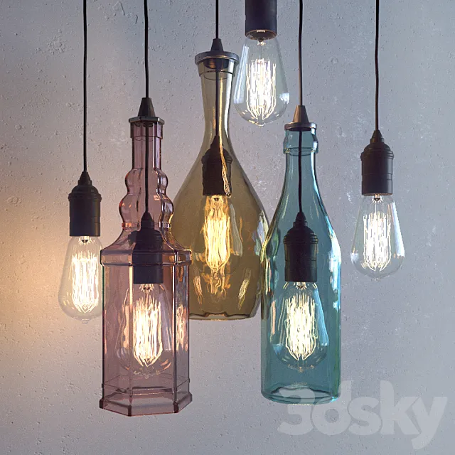 Edison Lamp Bottle 3DModel Edison Lamp Bottle 3DModel