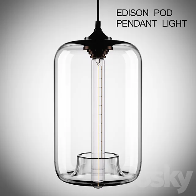 Edison Pod Pendant Light 3D Model Edison Pod Pendant Light 3D Model