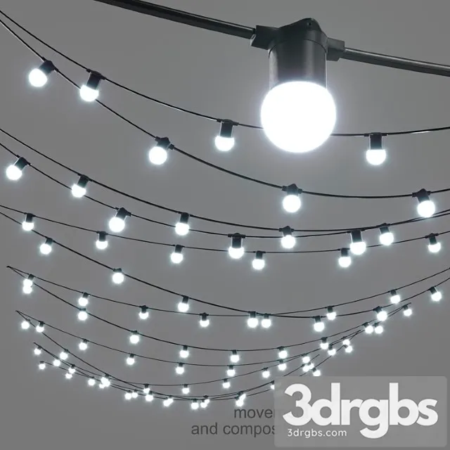 Editable garland belt light street Editable garland belt light street