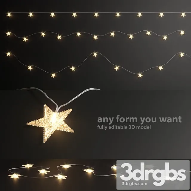 Editable garland lights set 6 3D Model Download
