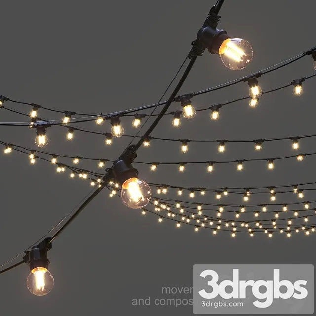 Editable garland on a rope Editable garland on a rope