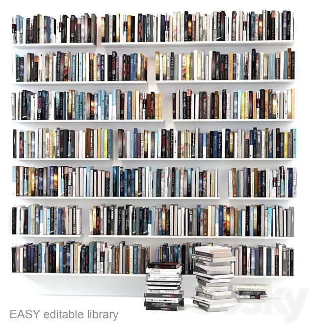 Editable random books 3D Model