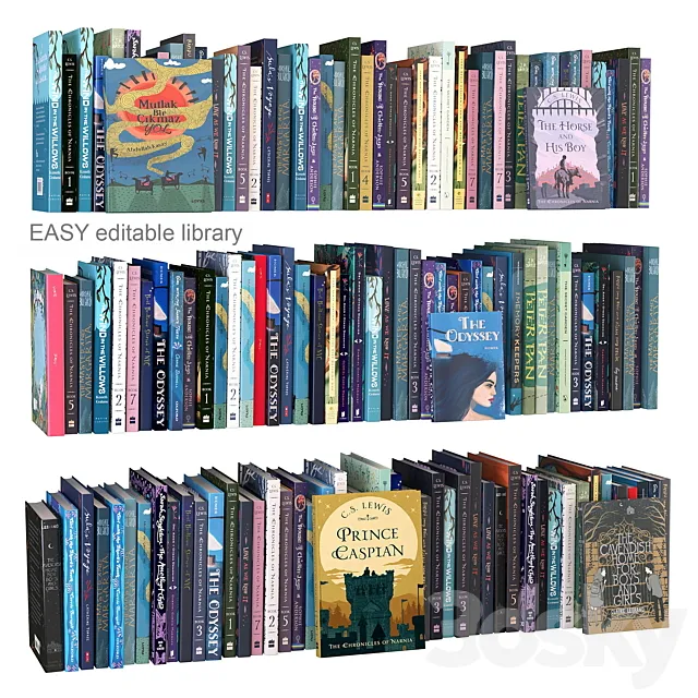 Editable random books children 3DModel Editable random books children 3DModel