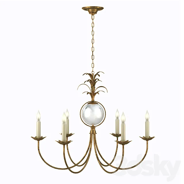 EF Chapman Gramercy 6 Light 33 inch Gilded Iron Chandelier Ceiling Light 3D Model