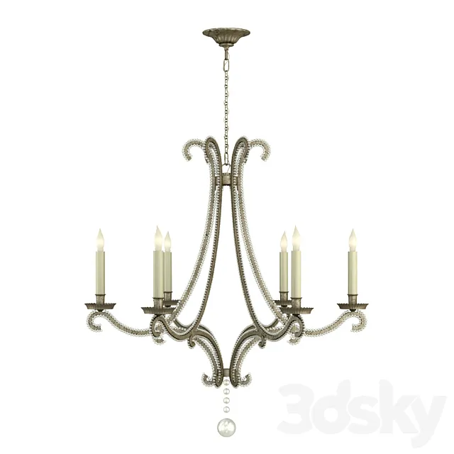 EF Chapman Oslo Gilded Iron with Wax Chandelier Ceiling Light 3D Model