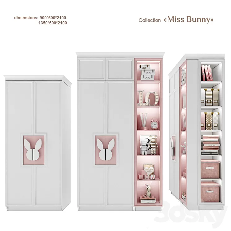 EFI Concept Kid / Miss Bunny -wardrobe 900 3D Model EFI Concept Kid / Miss Bunny -wardrobe 900 3D Model