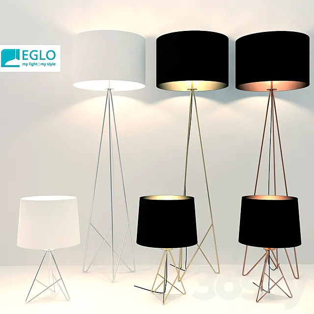 Eglo floor lamp and desk top 3DModel Eglo floor lamp and desk top 3DModel