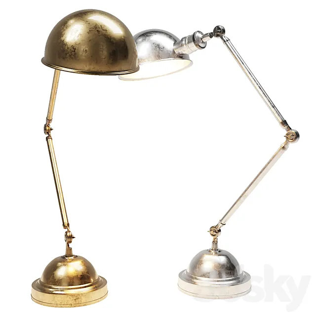 Eichholtz 101403 Desk Lamp Soho antique brass finish 3D Model Eichholtz 101403 Desk Lamp Soho antique brass finish 3D Model