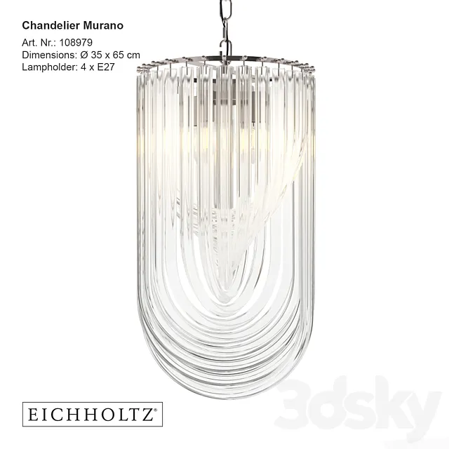 Eichholtz _ Chandelier Murano 3DModel Eichholtz _ Chandelier Murano 3DModel