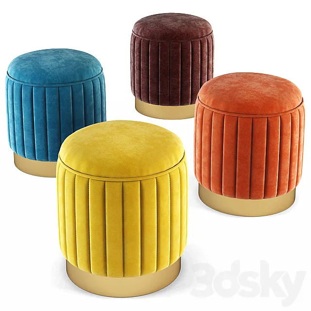 EICHHOLTZ _ Stool Allegra 3DModel EICHHOLTZ _ Stool Allegra 3DModel