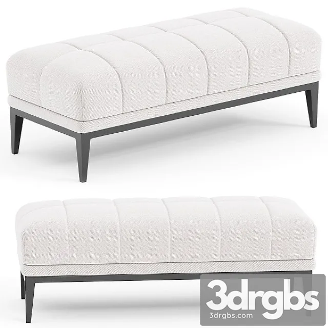 Eichholtz Aurelio White Tufted Upholstered Bench 3D Model Download