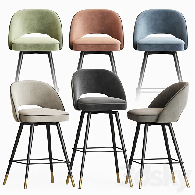 Eichholtz Bar Stool & Counter Stool 3DModel Eichholtz Bar Stool & Counter Stool 3DModel