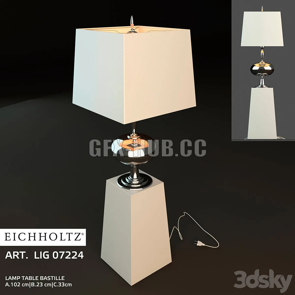 Eichholtz Bastill table lamp 3D Model
