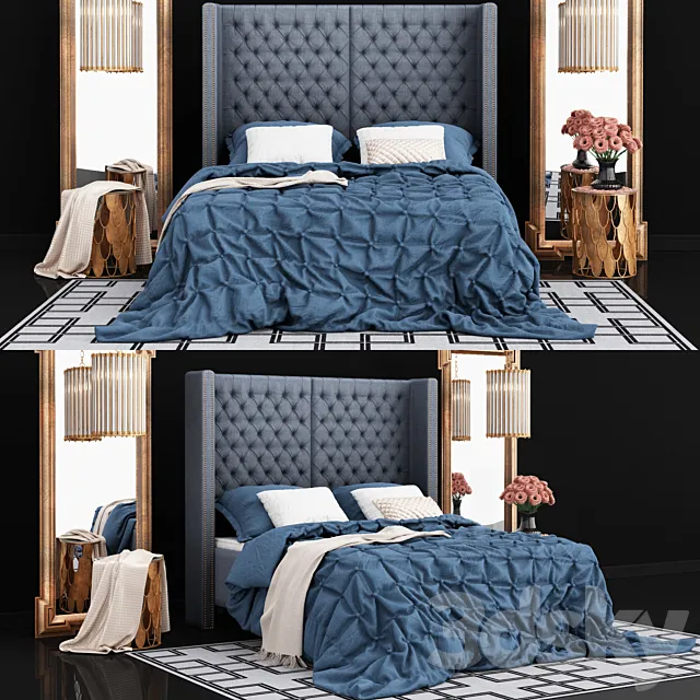 Eichholtz Bed Headboard Fullerton 3DModel