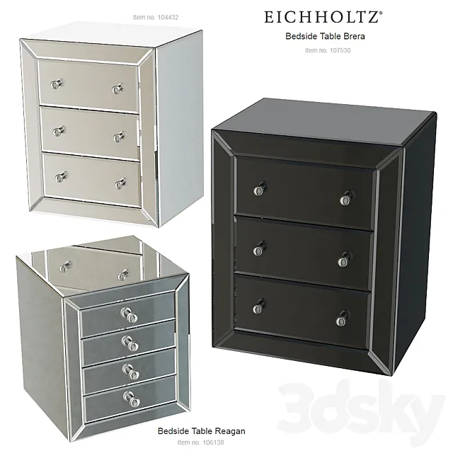 EICHHOLTZ Bedside Table Brera 107530 104432 Reagan 106138 3DModel