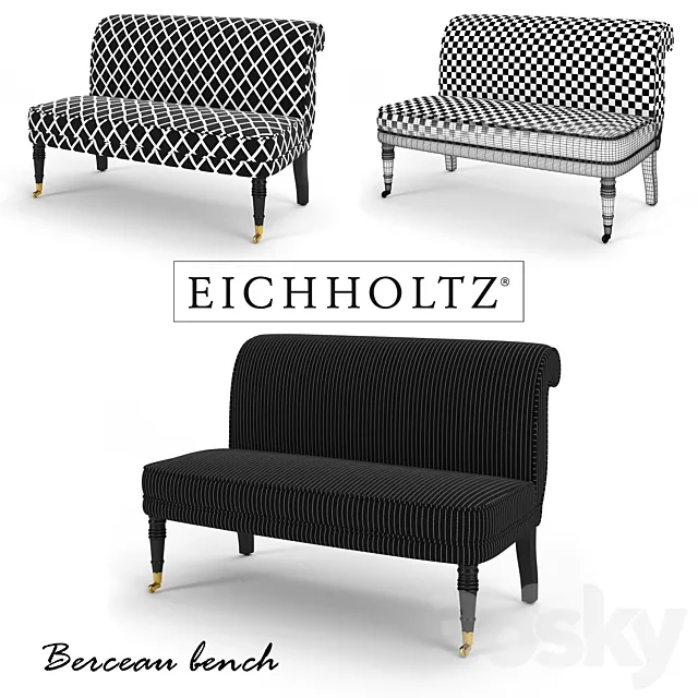 Eichholtz Berceau bench 3D Model Eichholtz Berceau bench 3D Model