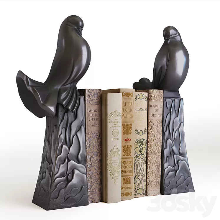 Eichholtz – Bookend dove set of 2 3D Model
