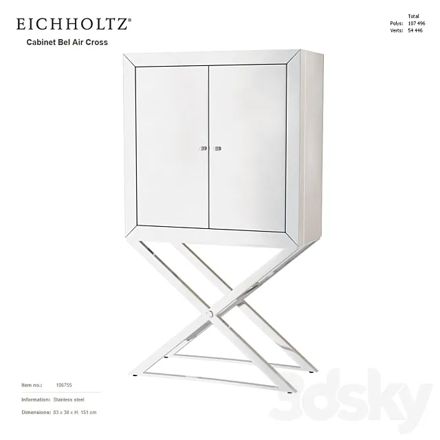 EICHHOLTZ Cabinet Bel Air Cross 106755 3DModel