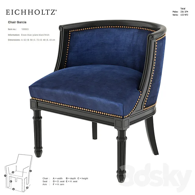 EICHHOLTZ Chair Garcia 109903 3DModel