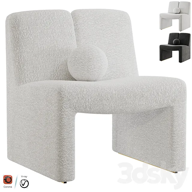 EICHHOLTZ CHAIR MACINTOSH BOUCLE CREAM 3D Model