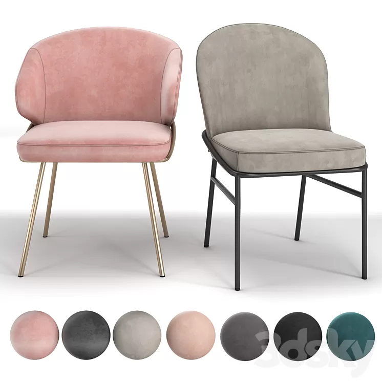 Eichholtz chair set 3D Model Eichholtz chair set 3D Model