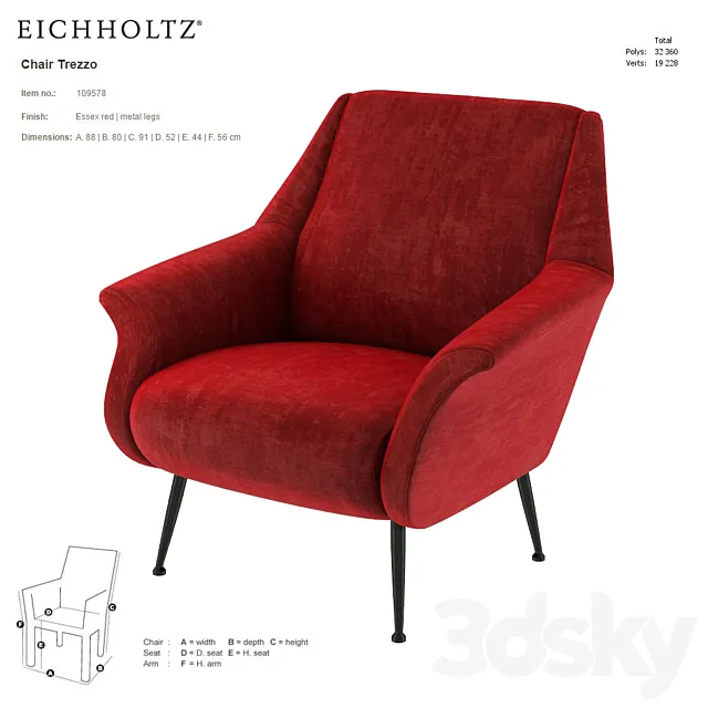 EICHHOLTZ Chair Trezzo 109578 3DModel