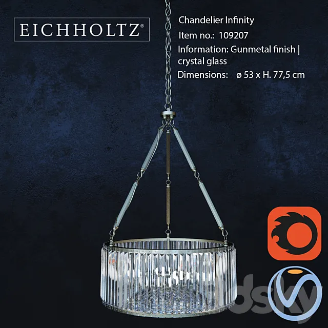 Eichholtz Chandelier Infinity 3DModel Eichholtz Chandelier Infinity 3DModel