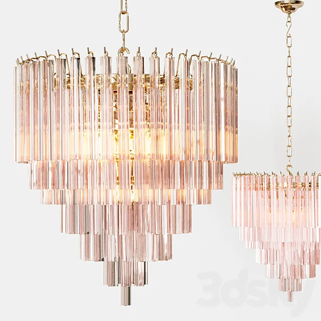 Eichholtz CHANDELIER NOVA rose glass 3D Model Eichholtz CHANDELIER NOVA rose glass 3D Model