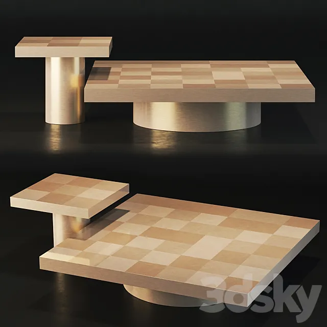 Eichholtz Coffee and Side Tables Laporte 3D Model Eichholtz Coffee and Side Tables Laporte 3D Model
