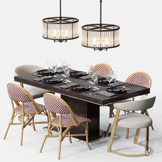 Eichholtz Dining Set B 3D Model