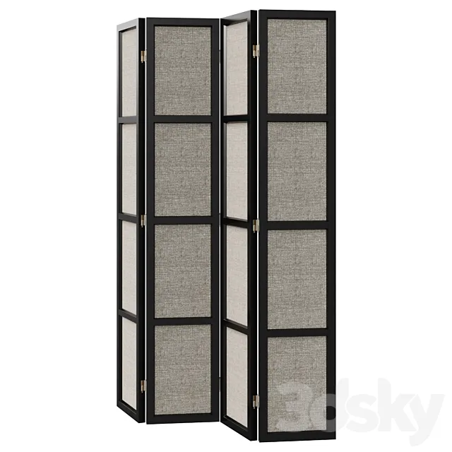 Eichholtz FOLDING SCREEN BAHAMAS Screen Partition 3D Model Eichholtz FOLDING SCREEN BAHAMAS Screen Partition 3D Model
