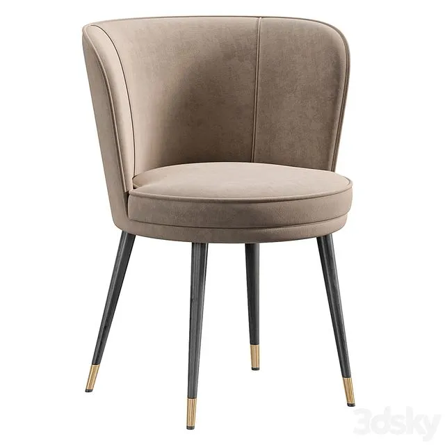 EICHHOLTZ Grenada Greige Dining Chair 3D Model