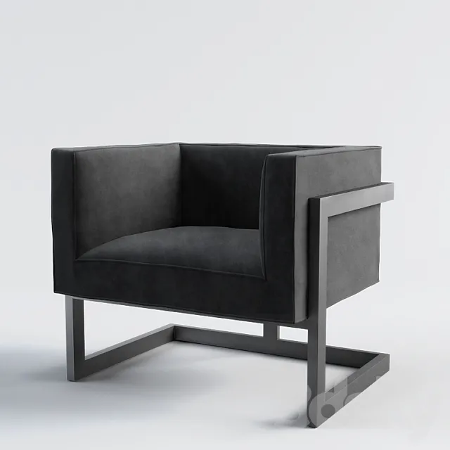 Eichholtz Mendoza Chair Black Velvet 3D Model Eichholtz Mendoza Chair Black Velvet 3D Model
