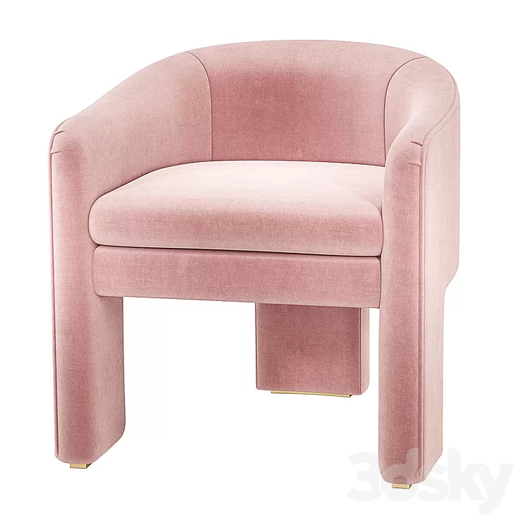 Eichholtz Pebbles Chair three legs 3D Model Eichholtz Pebbles Chair three legs 3D Model