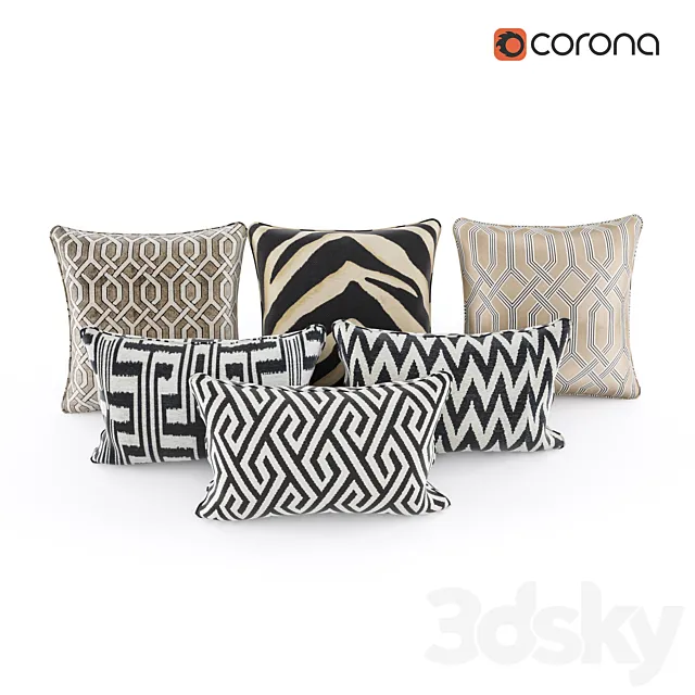 Eichholtz pillows 3DModel Eichholtz pillows 3DModel