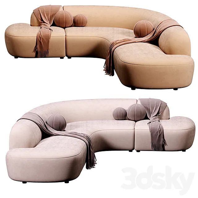Eichholtz Sofa Bjorn Boucle Sand 3D Model