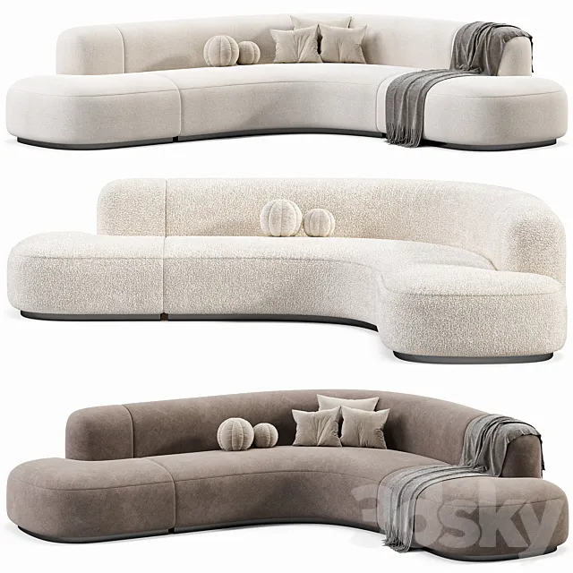 Eichholtz Sofa Bjorn Boucle Sand 3D Model