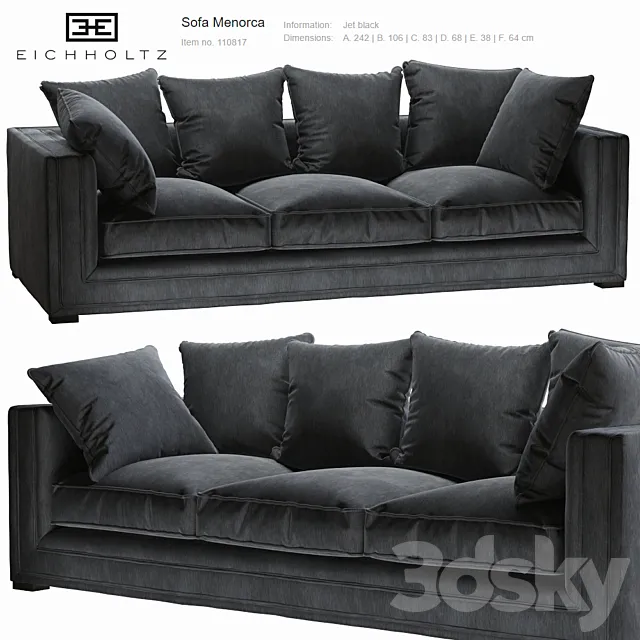 Eichholtz Sofa Menorca 3D Model Eichholtz Sofa Menorca 3D Model