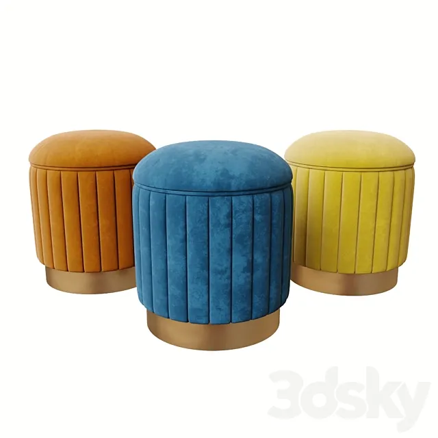 Eichholtz Stool Allegra 3D Model Eichholtz Stool Allegra 3D Model