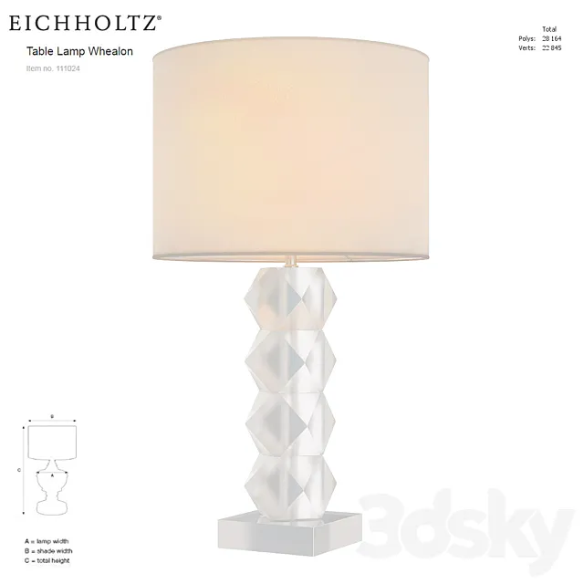 EICHHOLTZ Table Lamp Whealon 111024 3D Model EICHHOLTZ Table Lamp Whealon 111024 3D Model