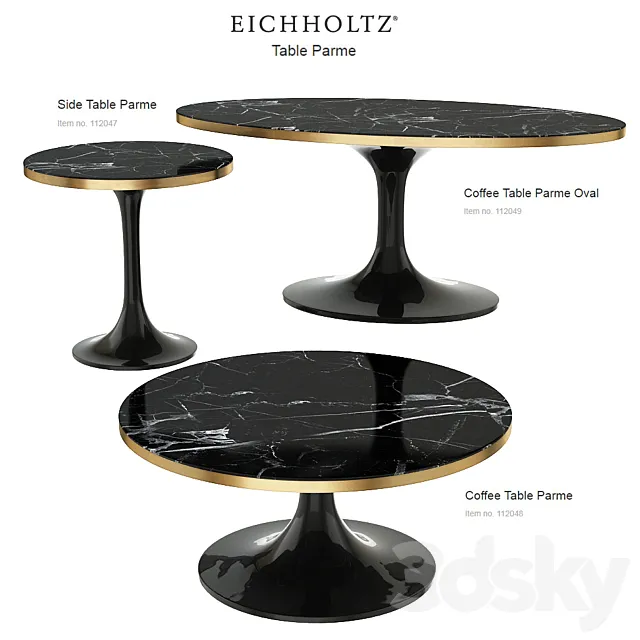 EICHHOLTZ Table Parme set 112049 112048 112047 3DModel EICHHOLTZ Table Parme set 112049 112048 112047 3DModel