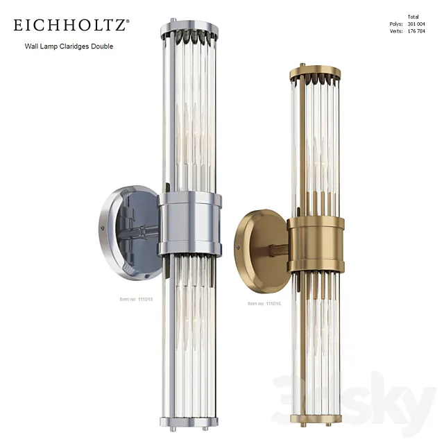 EICHHOLTZ Wall Lamp Claridges Double 111018 111016 3DModel EICHHOLTZ Wall Lamp Claridges Double 111018 111016 3DModel