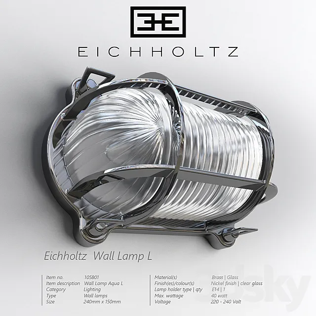 Eichholtz Wall Lamp L 3D Model Eichholtz Wall Lamp L 3D Model