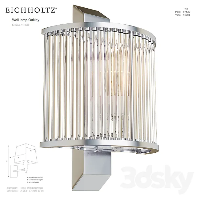 EICHHOLTZ Wall lamp Oakley 111248 111249 3DModel