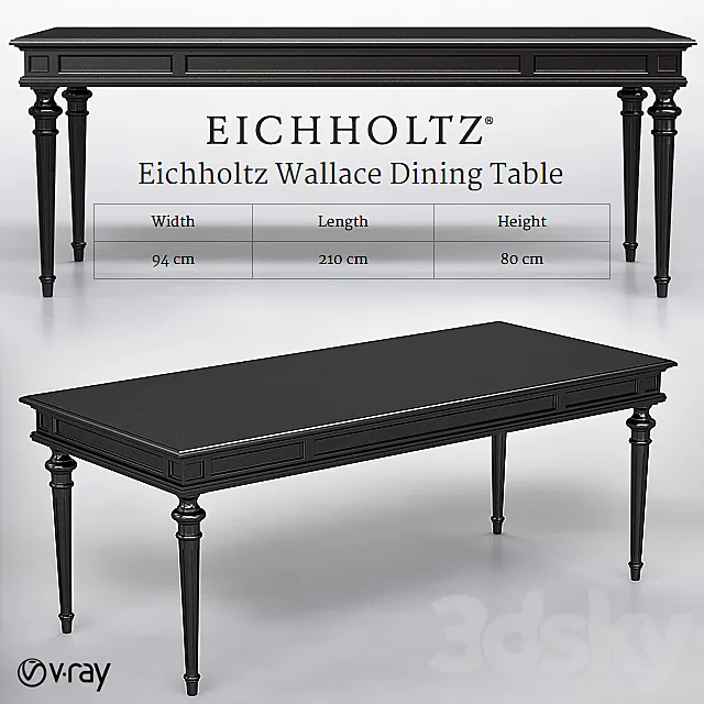 Eichholtz Wallace Dining Table 3DModel