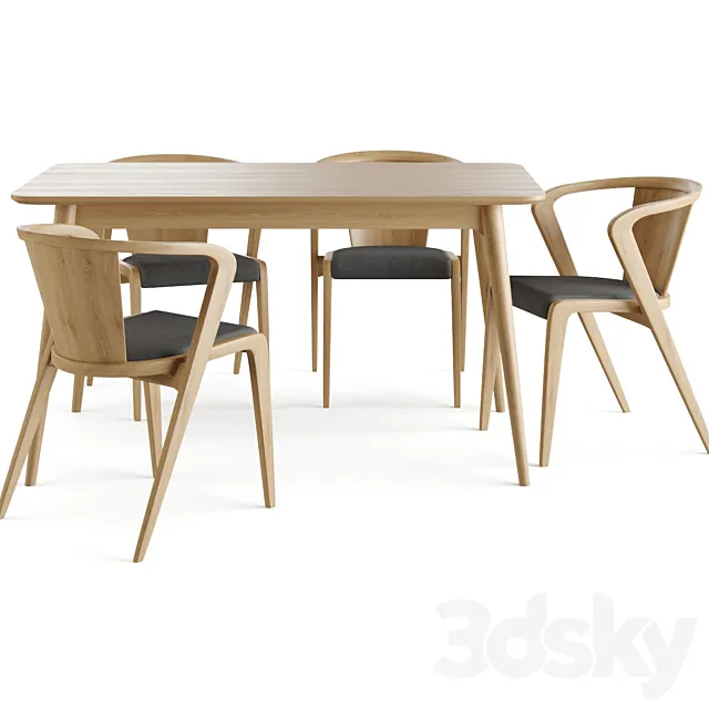 Ekarma’s table. Litke chair. Partisan 3D Model