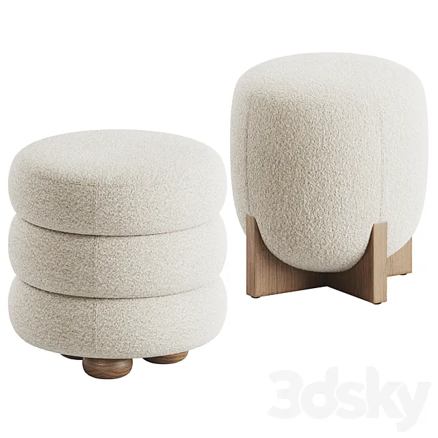 Eldon Stool & Tetbury Stool 3D Model