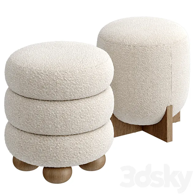 Eldon Stool & Tetbury Stool 3D Model Eldon Stool & Tetbury Stool 3D Model